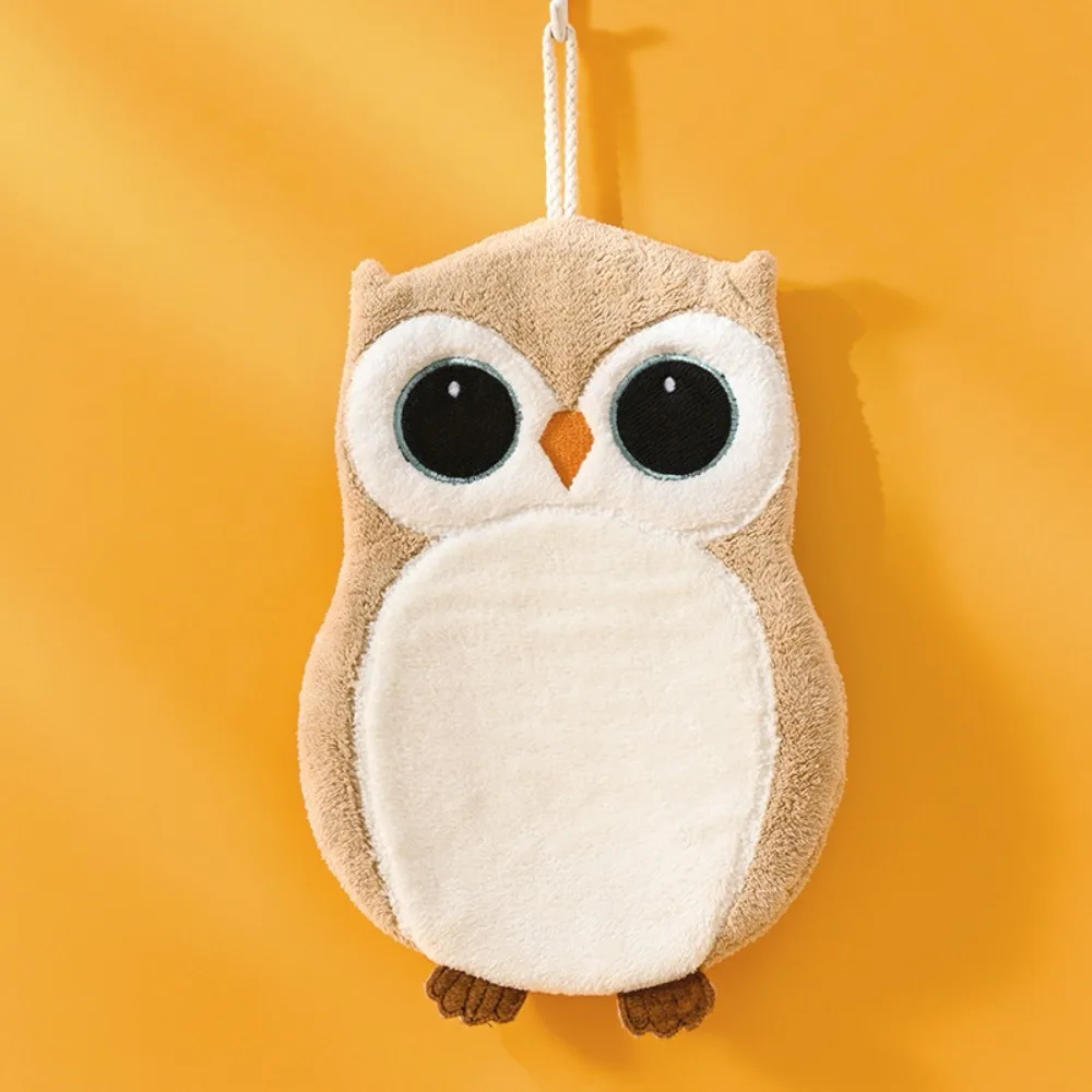

Durable Cartoon Animal Coral Velvet Towel Hanging Type Quick Drying Kitchen Cleaning Towel Absorbent Dishcloths