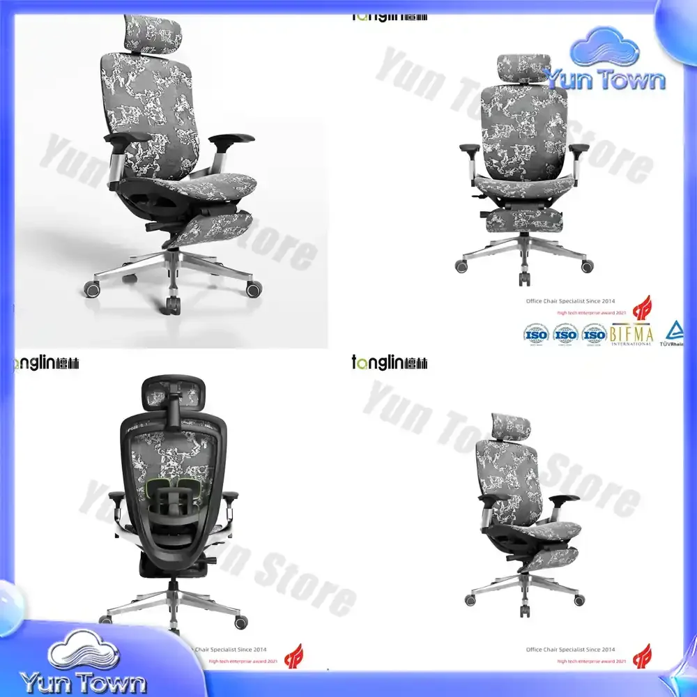 Wholesale Luxury Ergonomic Mesh Chair In Black And Gray Modern Design With Foot Rest Fabric Material OEM ODM