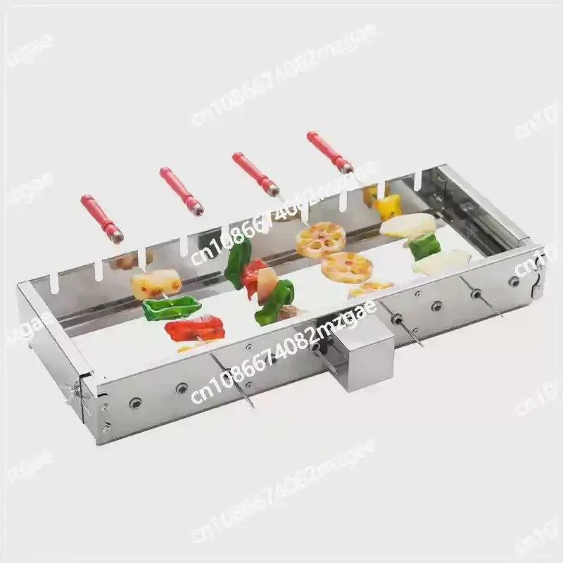 Commercial Stainless Steel Grill Skewers Full-automatic Barbecue Rotate Machine Width Adjustable Hot Dog Roller