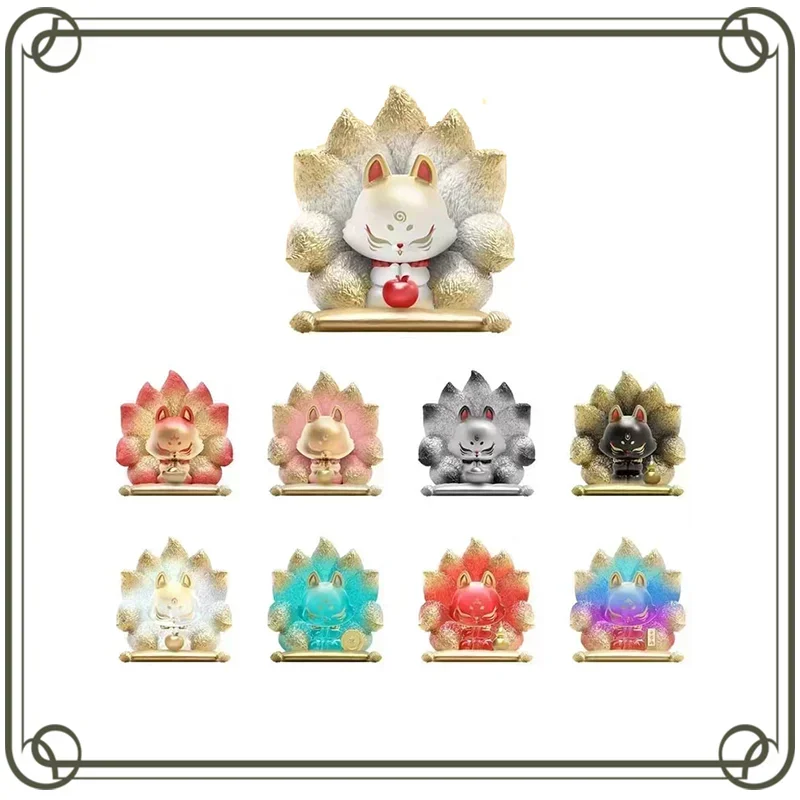 

Nine Foxes Ancient Times Attract Wealth and Blessings Toys Nine Tailed Fox Action Figure Model Kawaii Mystery Box for Girls Gift