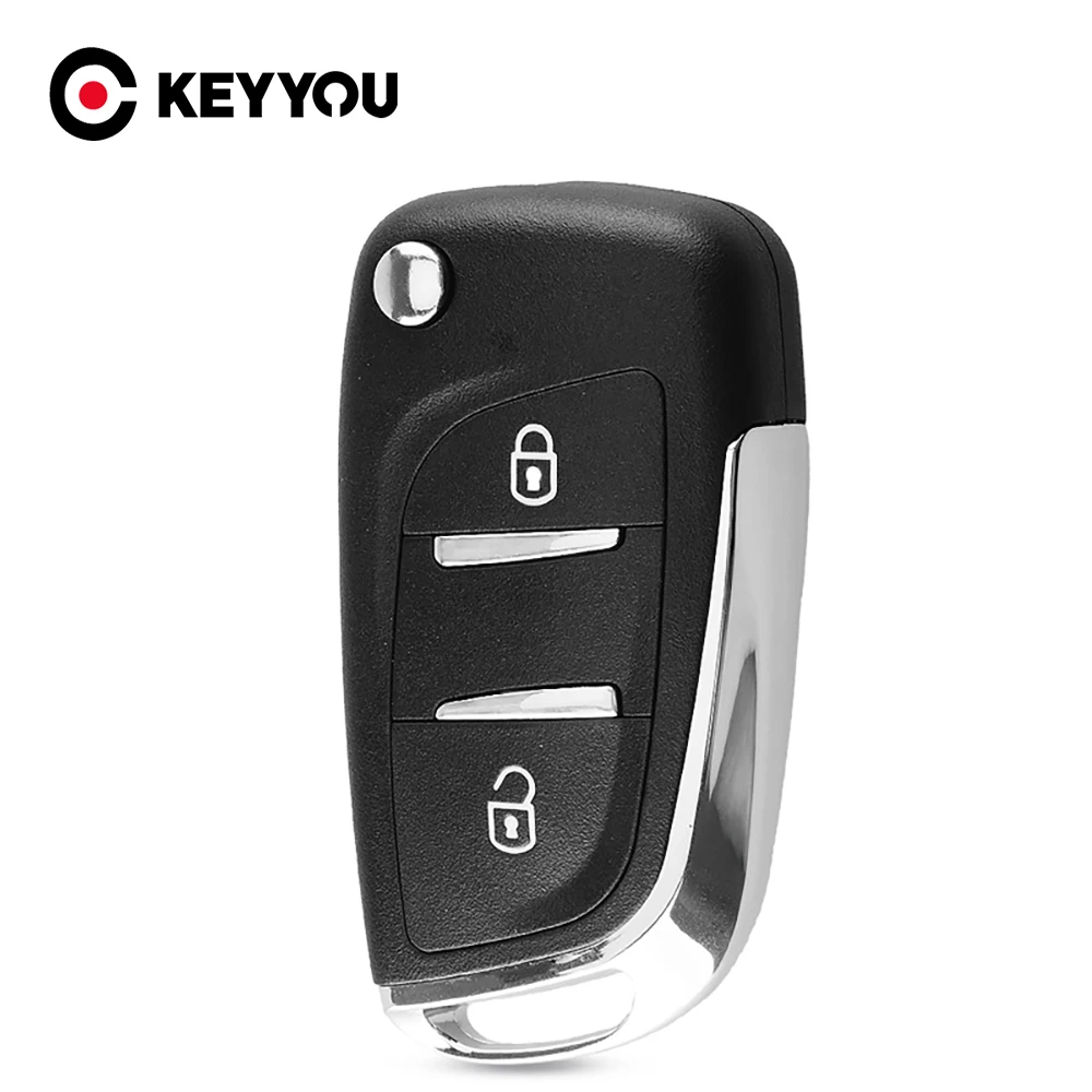 

KEYYOU 2 Buttons Modified Flip Folding Remote Key Shell Case For Peugeot 207 307 308 407 807 Free Shipping