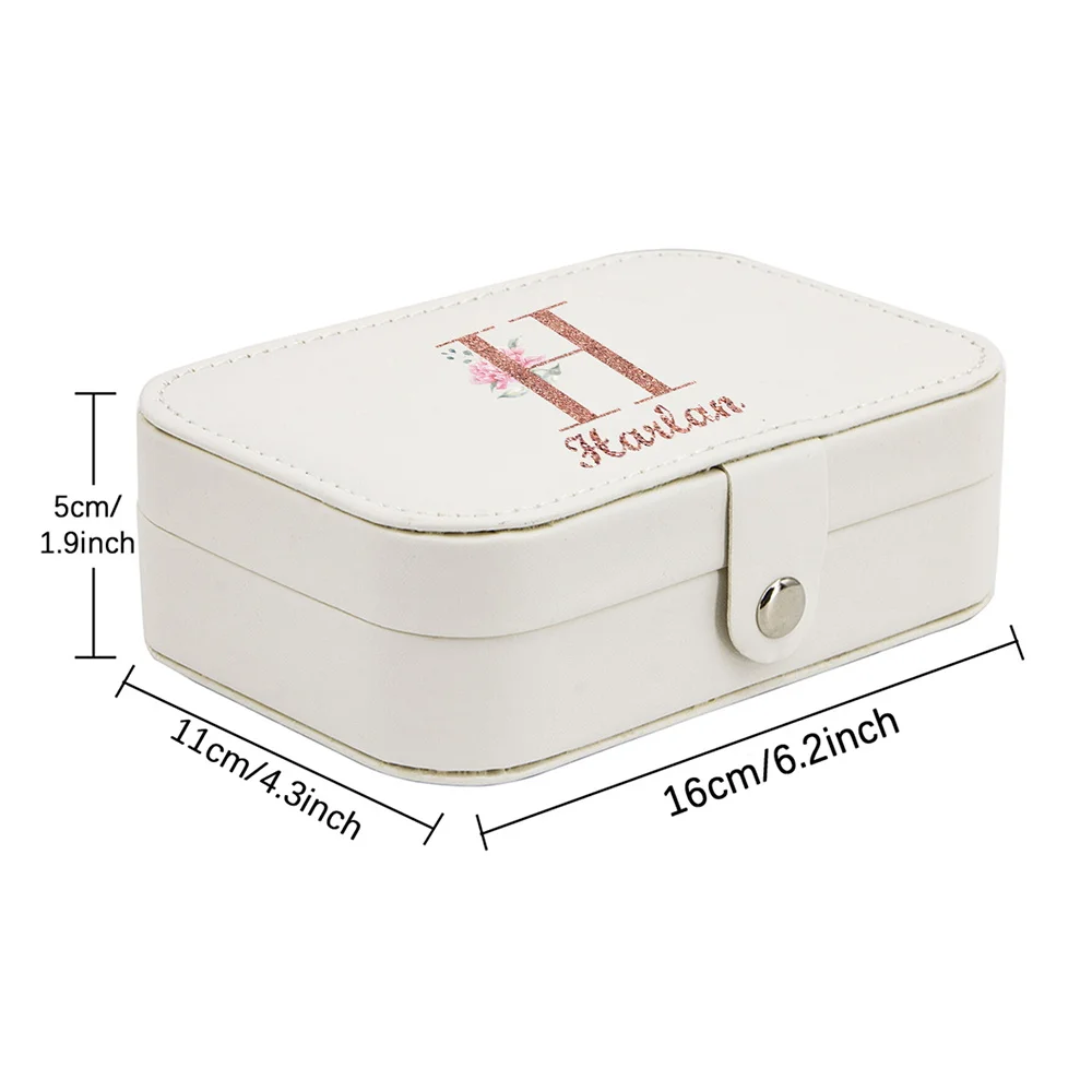 Personalized Customized Simple Jewelry Travel Storage Box Earrings Necklace Ring Jewelry Box Portable