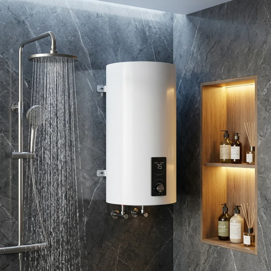 Calentador de Agua Eléctrico de Pared con Tanque Esmaltado de 30L, 50L, 80L, 100L y 2200W para Uso Doméstico, Hoteles y Baños