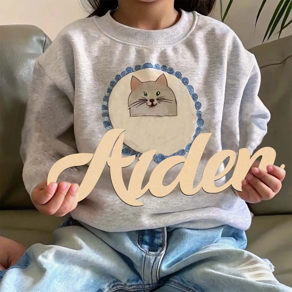 1pc NEW aiden example Custom Name Wooden Plaque Wooden Decor Laser-Cut Sign Unfinished Wood for Painting or Glittering
