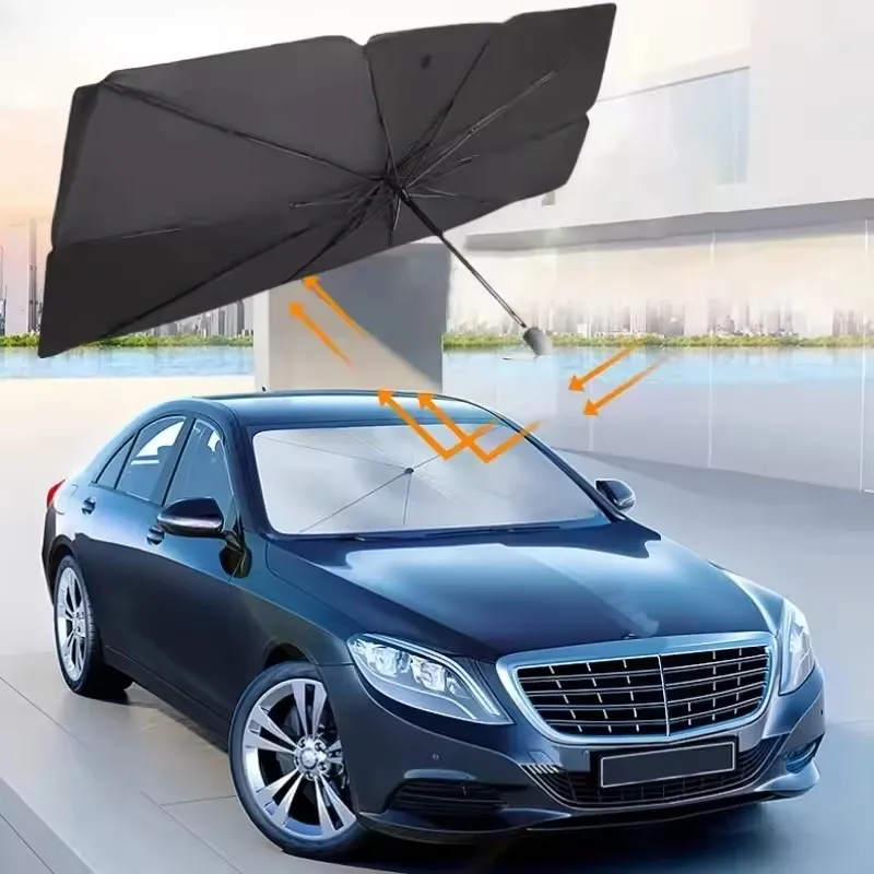 Car Windshield Sun Shade Umbrella Foldable Car Sunshade Front Window Cover for UV Ray Block & Sun Heat Car Sunshade Umbrella