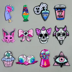 10pcs/lot Halloween Pink Cartoon Cat Sheep Eyeballs Acrylic Charms Pendant for DIY Jewelry Making keychain Earring Accessories