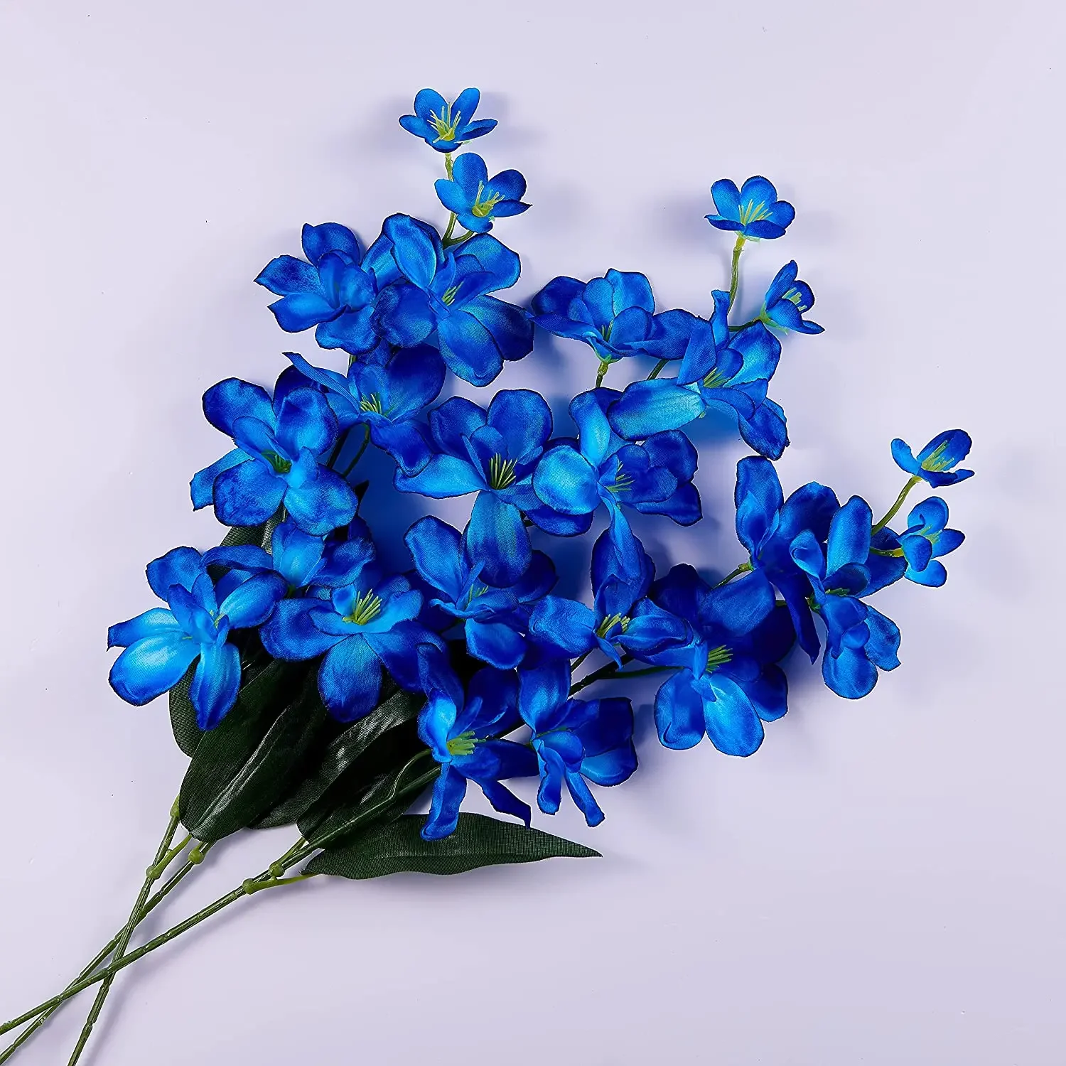 10pcs Artificial Orchids Flowers Blue Long Stems in Bulk for Wedding Home