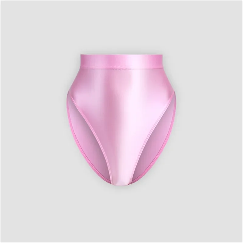 XCKNY satin glossy briefs sexy solid lustrous pants smooth silky high waist  bikini tights Oily shaped gymnastic underwear