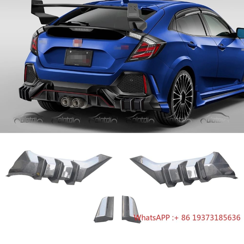 M نمط الكربون زعانف سبويلر المصد الخلفي الشفاه الجناح الخائن لهوندا سيفيك FK8 نوع R الناشر 2012 +