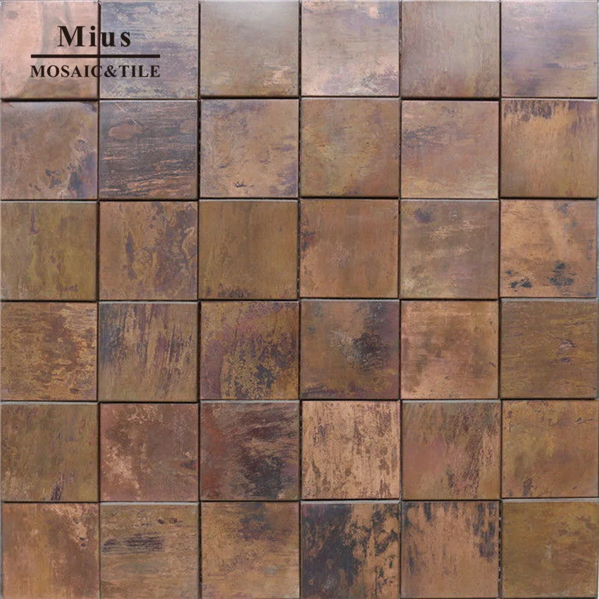 

AAA grade 3D effect metal copper wall tiles art mosaic tiles shower room decoration