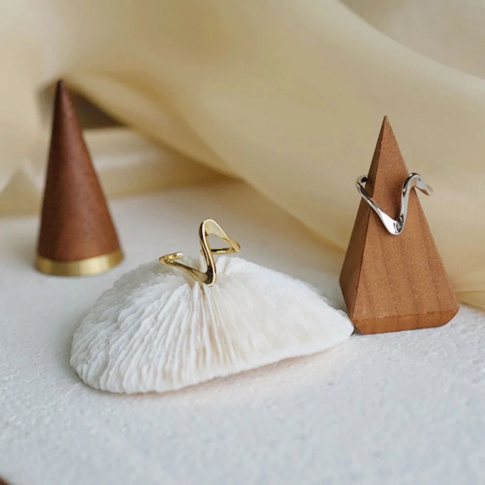 للنساء فتاة شخصية رقيقة موجات غير النظامية السلس البنصر مجوهرات الحفلات افتتاح حلقة الإكسسوارات