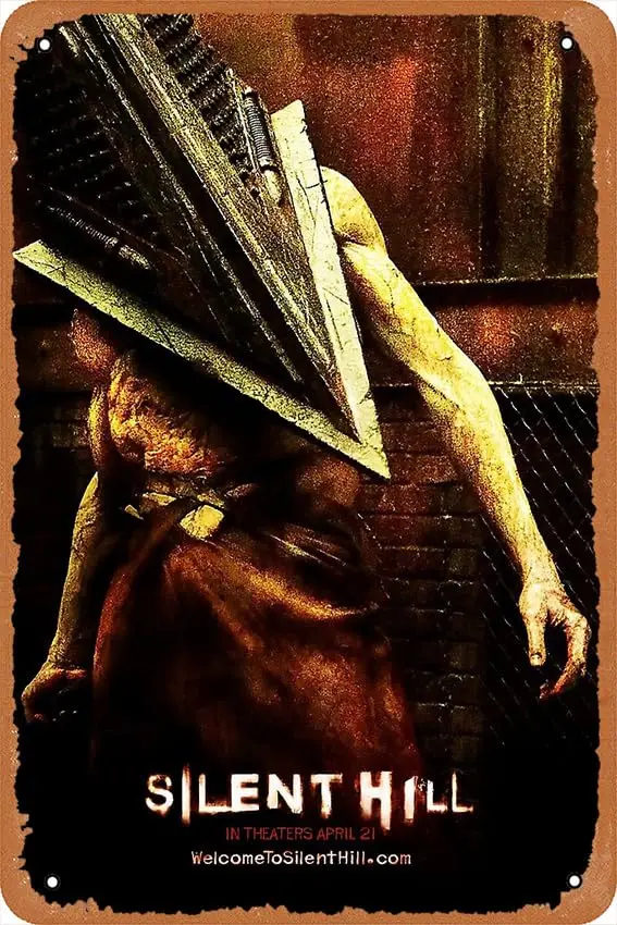 SILENT HILL (2006) PYRAMID HEAD MOVIE POSTER Retro Metal Tin Sign 8x12 Inch Home Bar Man Cave Vintage Wall Decor