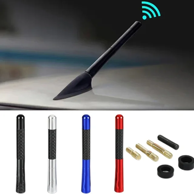 12cm Uniwersalna antena samochodowa w jednolitym kolorze Antena z włókna węglowego Czarna antena samochodowa na dach Antena radiowa FM/AM Metalowa antena odbiorcza