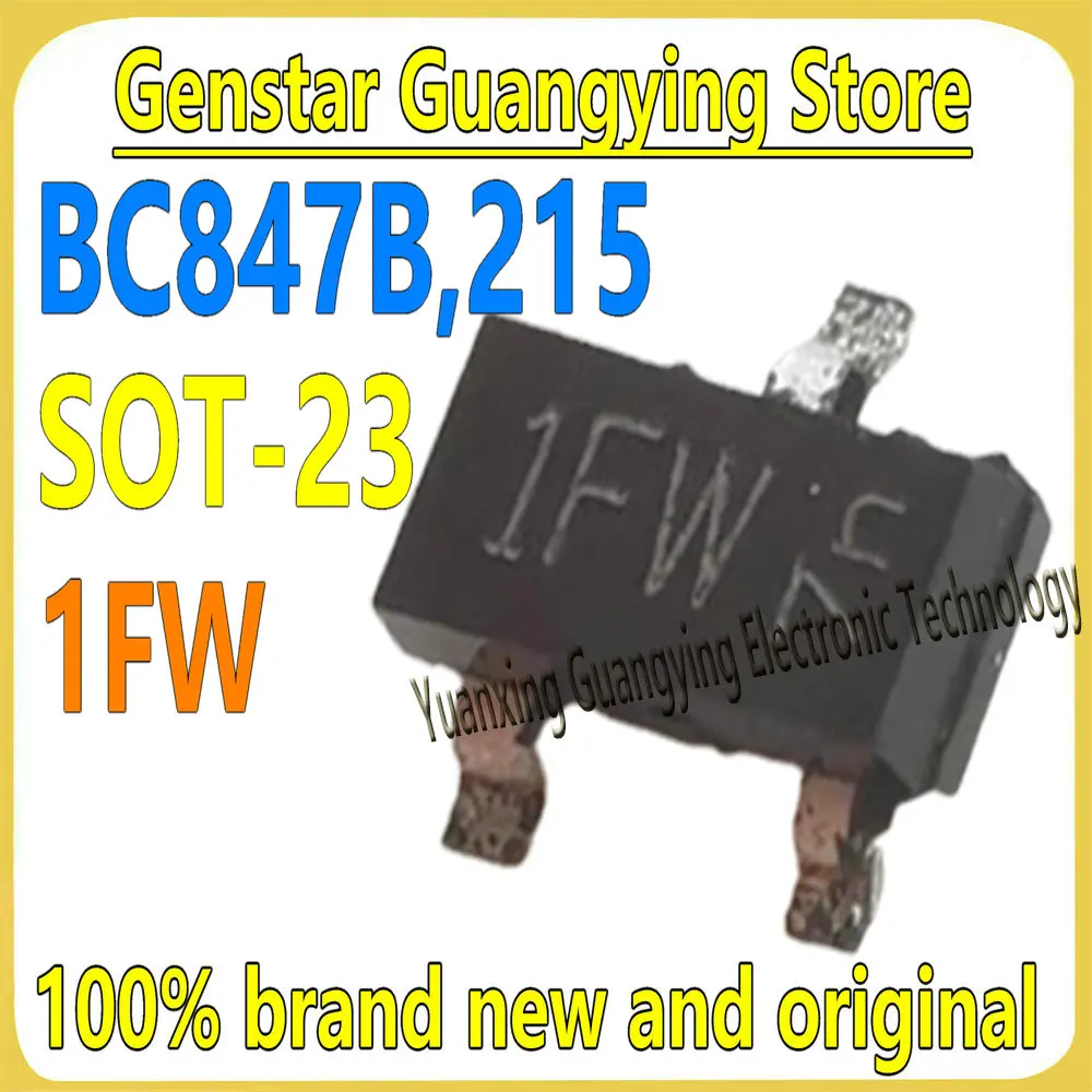 (50-100 pieces) BC847B,215 BC847B Marking: 1FW SOT-23 45V 100mA 250mW NPN Transistor (B) 100% Brand New