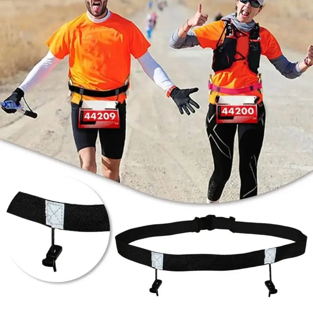 

Professional Reflective Strips Race Number Belt Adjustable Lightweight Race Number Holder Elastic Waist Belt Marathon