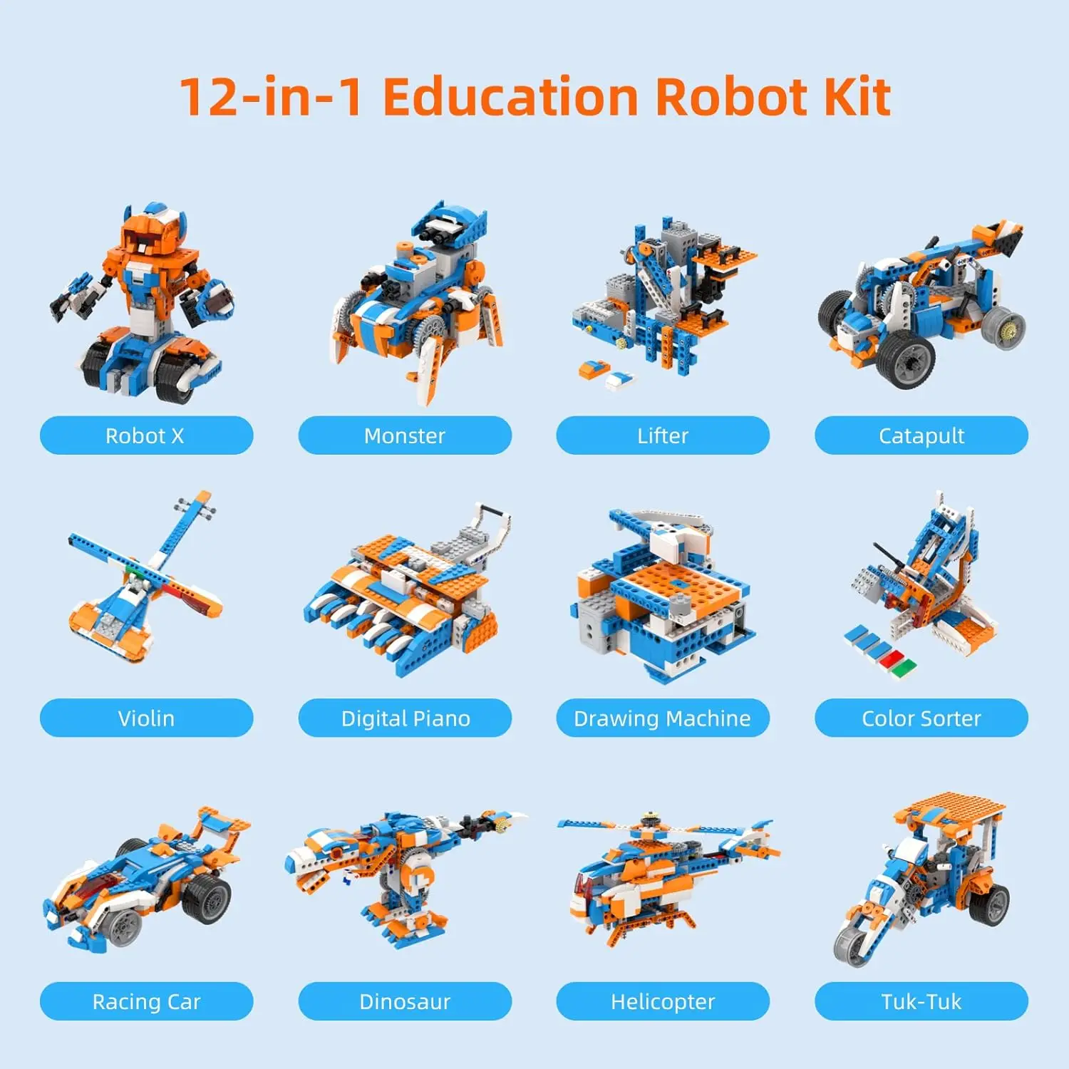 Modern STEM Robot Building Kit Tech Desktop Ornament Home Office Decor DIY Mechanical Sculpture, Science Gift for Kids Ages 8+