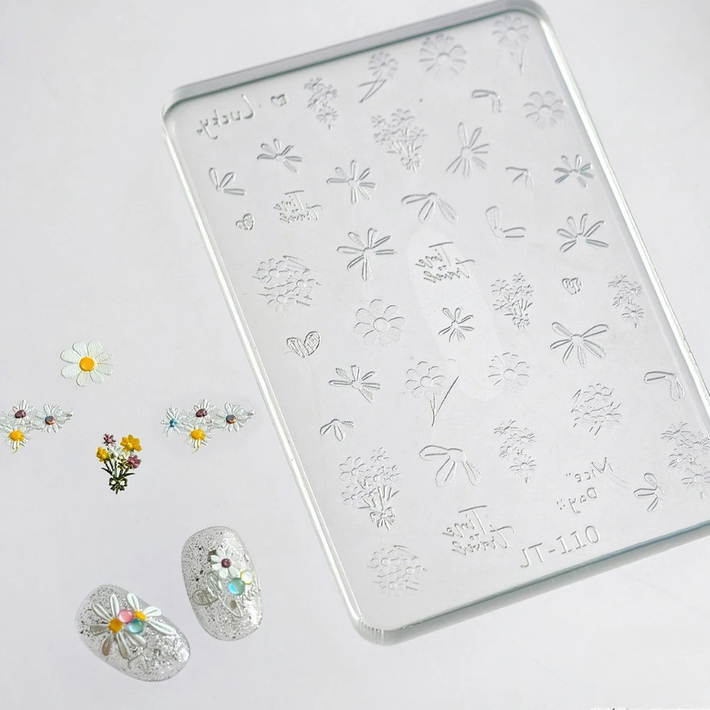 

Flowers Petal Daisy Bouquet 3D Reliefs Silicone Nail Art Accessories Bowknot Butterfly UV Gel Manicure Molds DIY Carving Mould