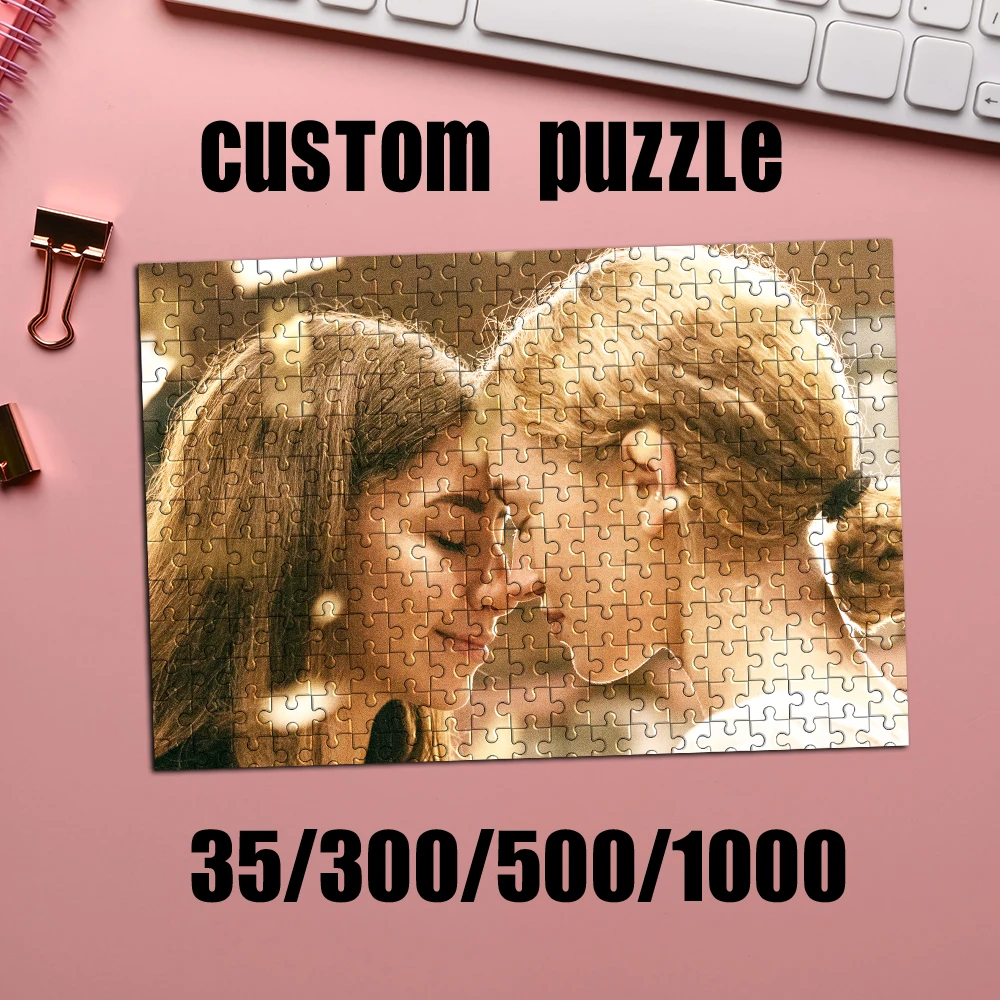 35/300/500pcs sister Customized Poster Personalised Decompression Puzzles Customizable Picture For Baby Toy Holiday Gifts, M
