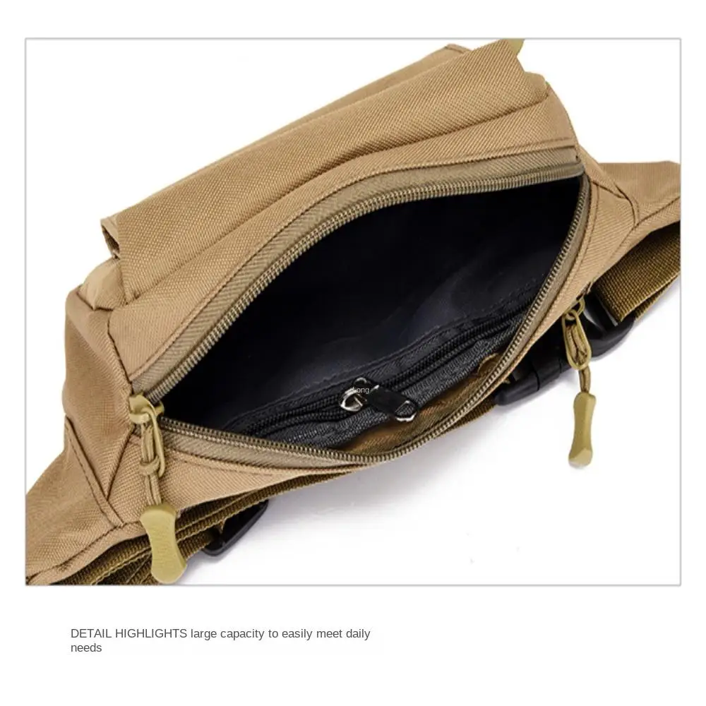 Bolsa impermeable para hombre, bolsa de cintura de tela Oxford con almacenamiento en capas, resistente al desgaste, gran capacidad, bolsas con cinturón para el hombro, senderismo