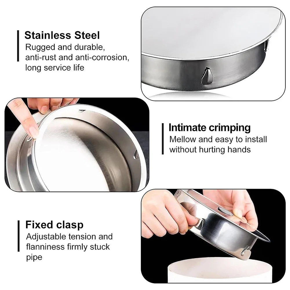 Chimney Cover Stainless Steel  Stove Pipe Cover Flue Pipe Closure Pipe Plug Deodorant Cover Air Outlet Roof Pipe Exhaust Hood