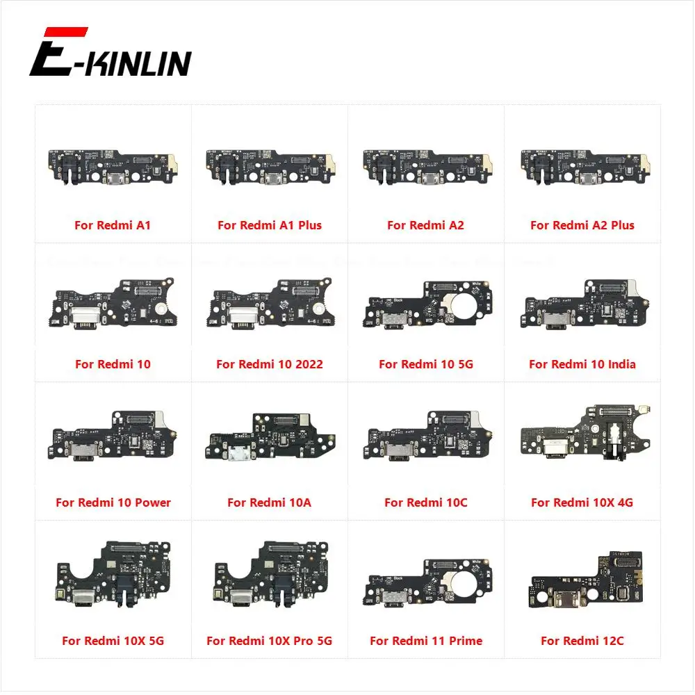 Charging Port Dock Plug Connector Charger Board Flex For Xiaomi Redmi A2 A1 Plus 12C 11 Prime 10 2022 Power 10A 10C 10X Pro