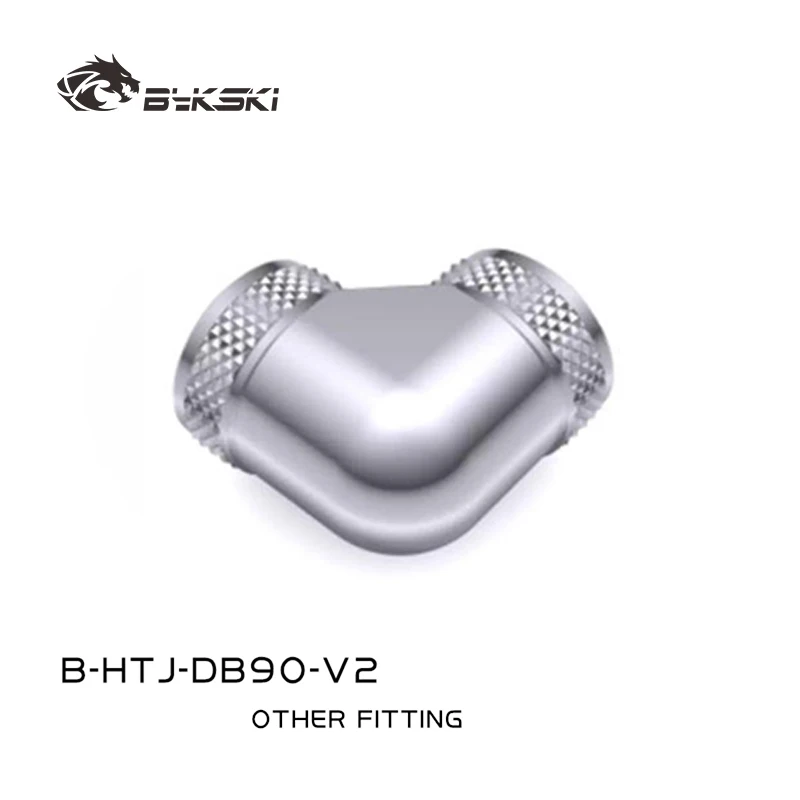 

Bykski B-HTJ-DB90-V2 ,90 Degree Brass Rigid Pipe Dual Outer Interface Fitting Adapter for OD14mm Hard Tube to Hand Compression