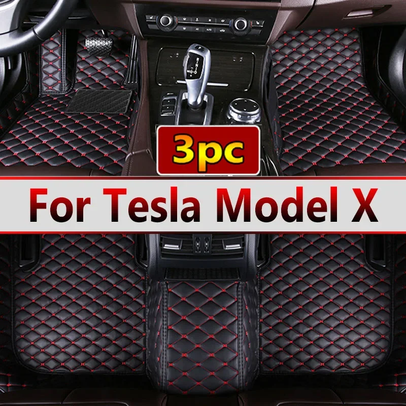 Car Mats Floor For Tesla Model X 2016~2022 6 Seater Anti-dirty Floor Mat Set For Tesla Model X Accessoires 2022 Car Accessories