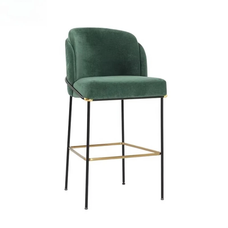 

Modern creative designer high stool stainless steel metal home backrest high chair bar stool
