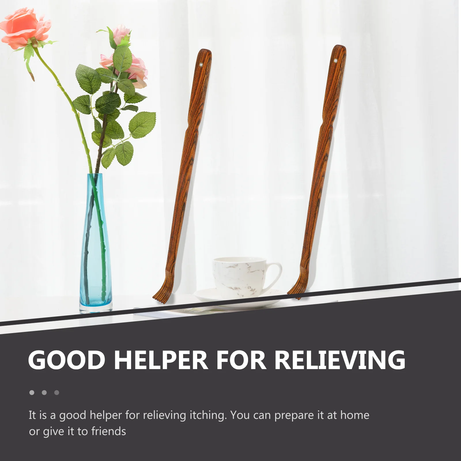 

1 pc Retractable Back Scratcher Premium Sandalwood Body Massager For Home Use Light Brown Portable Itching Relief Tool