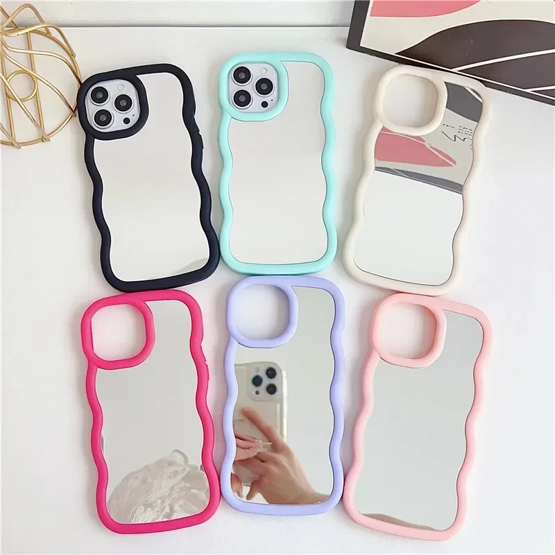 Candy Color Mirror Phone Case For iphone 16 15 14 Plus 13 12 11 Pro Max XS X XR 8 7 6 6S Plus SE 2 3 Silicone Soft Back Cover