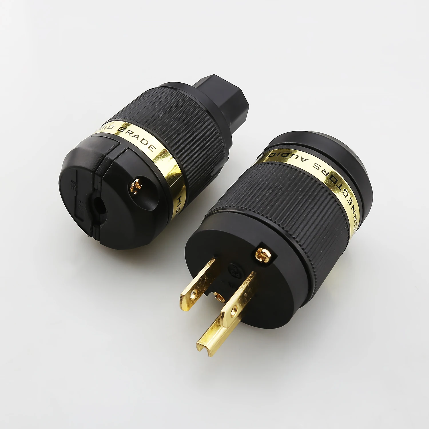 High End Audiophile Power Plug EU US Schuko Plug IEC C13 Connector Gold Plated Hifi For DIY Audio Power Cable