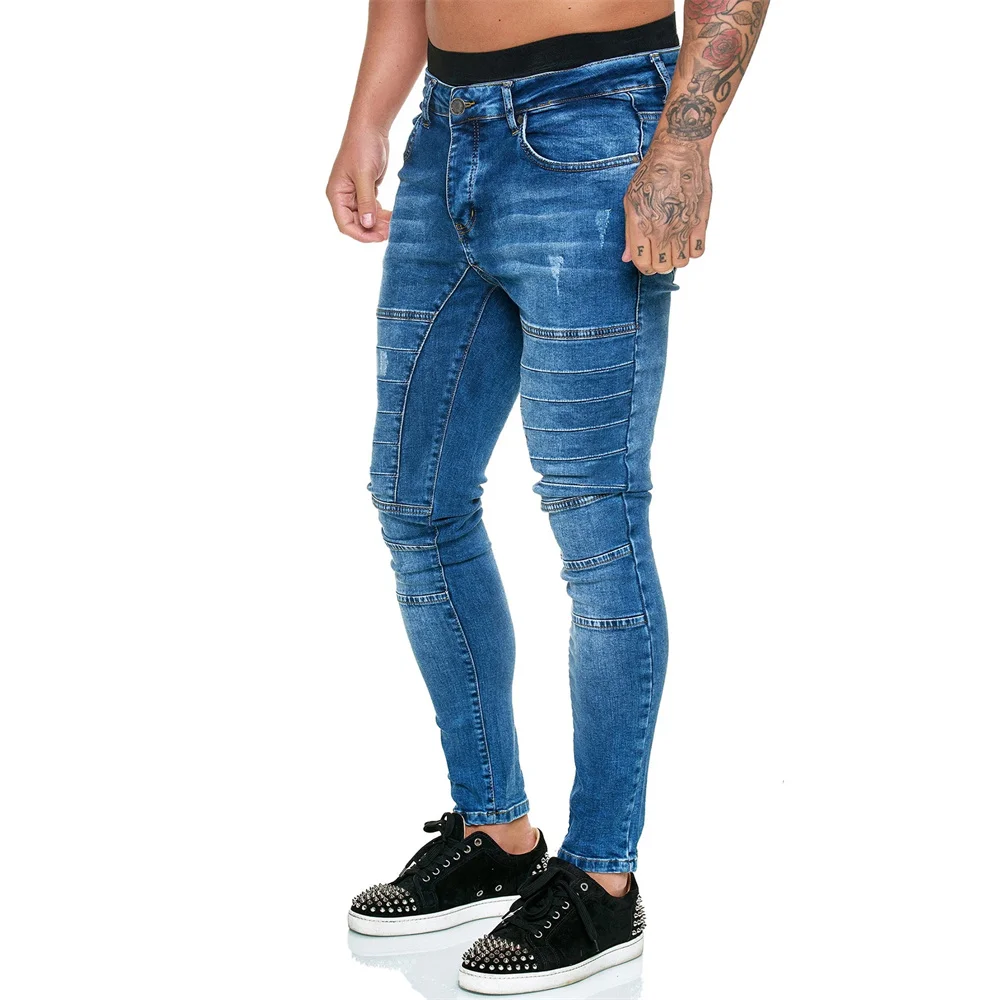 New Streetwear Men's Stretch Jeans Casual Men's High-end Solid Color Slim Fit Skinny Pants Fashion Sports Jogging Harajuku Pants