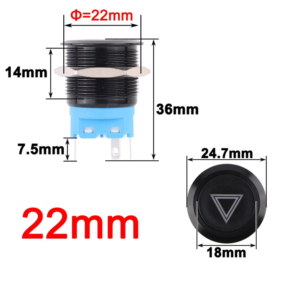 22mm Customize Car Boat symbol icon design Latching/Momentary Waterproof Metal Push Button LED Light Auto Reset Locking 12V horn