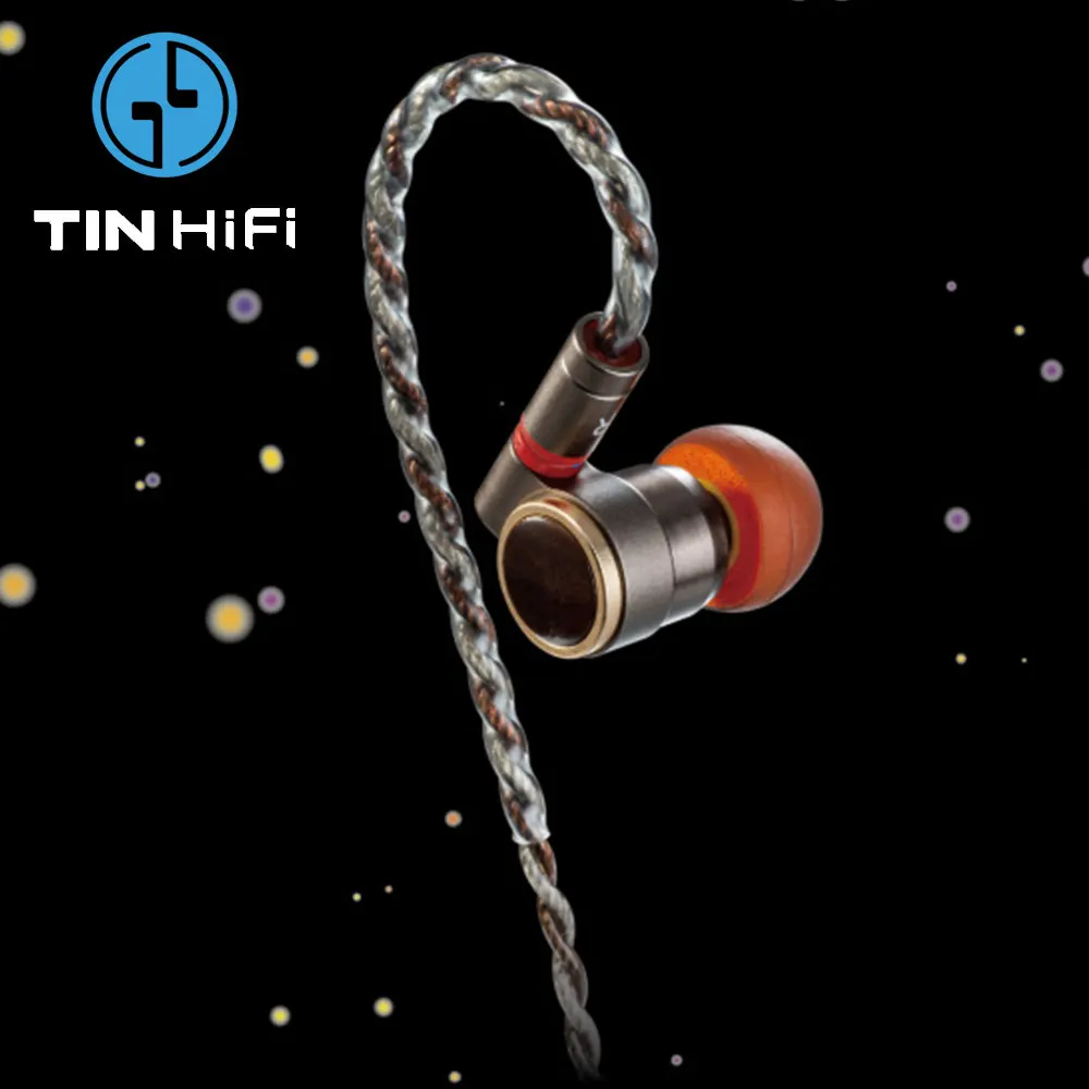 Tinhifiインイヤーイヤホン,t4 plus,hi-fi iems,10mm,ダイナミックドライバー,カーボンコンポジットヘッドホン,取り外し可能なケーブル