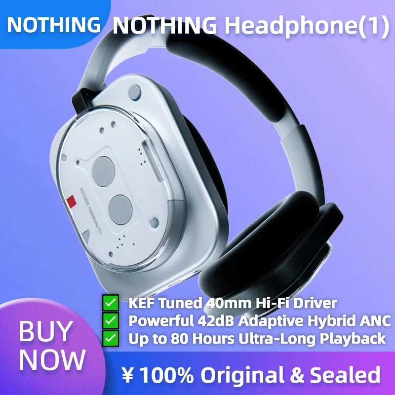 Nothing Headphone 1 Over‑Ear Bluetooth Noise Cancelling Headphones Hi‑Res Sound Spatial Audio Wireless Headsets for iOS Android