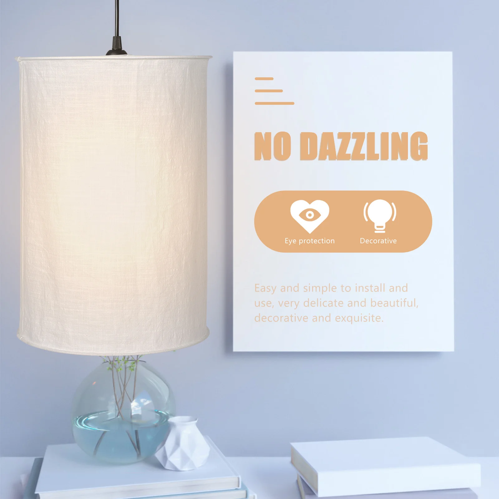 

Long Cylinder Cloth Lamp Shade For Chandelier Table Lamp Hanging Pendant Lighting Decor Home Shop Cafe Bar Modern Vintage