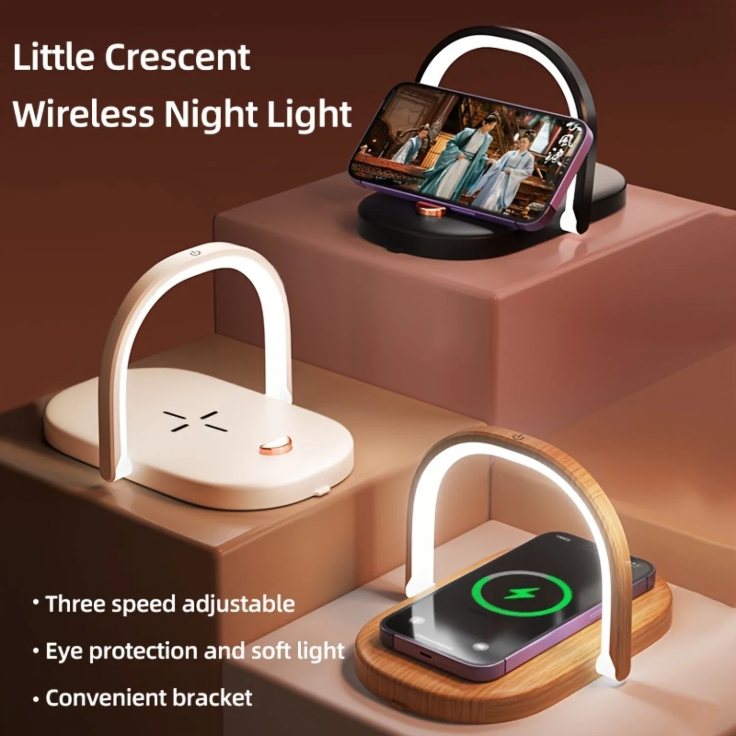Luce notturna con ricarica wireless Little Crescent