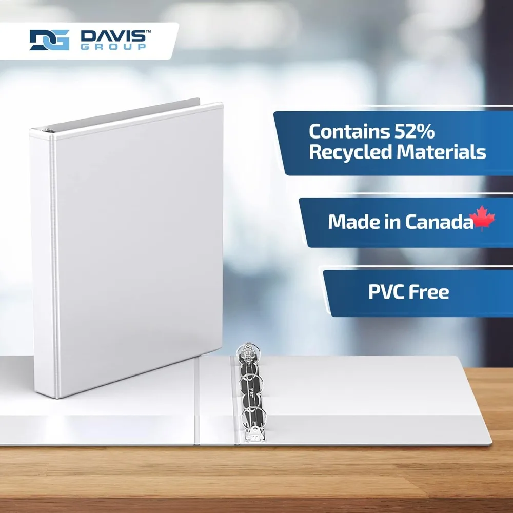 1 Inch Clear View 3-Ring Binders, School and Office Use, Pack of 24, White, Premium Quality Binders with Round Rings and See-Thr