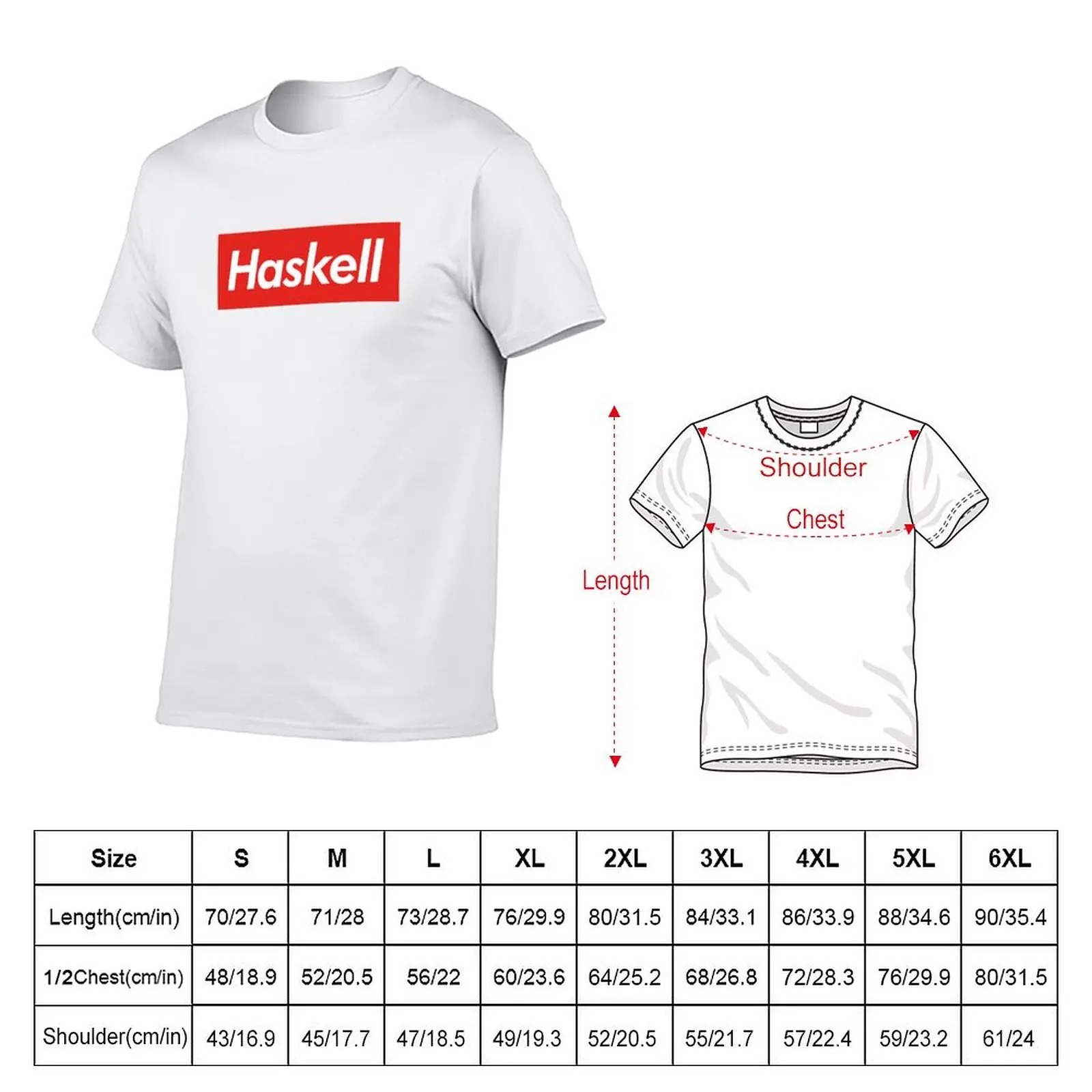 Haskell Block Logo T-shirt customizeds Aesthetic clothing boys animal print sublime black t-shirts for men