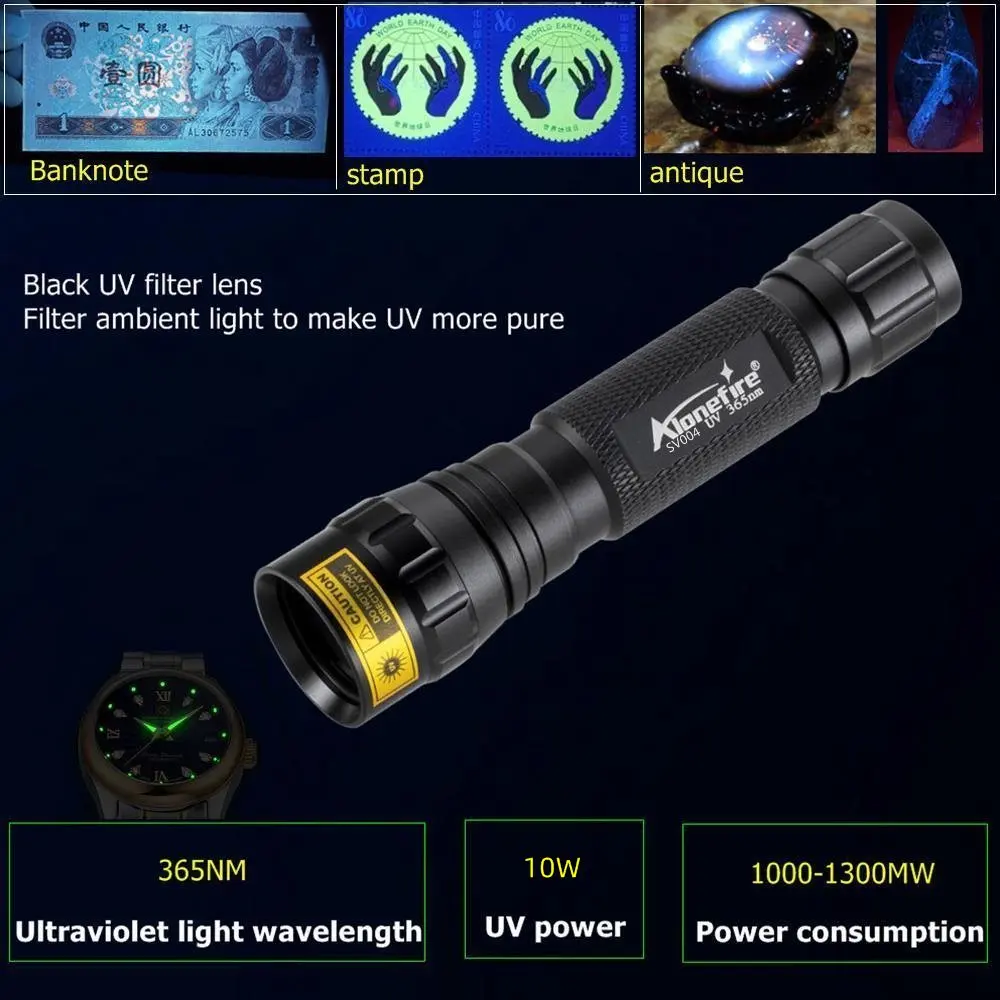 UV 365&395nm Led Flashlight Ultraviolet Invisible Ink Marker Cat Dog Urine Tinea Leakage Ore Money Scorpion Fluorescence Torch