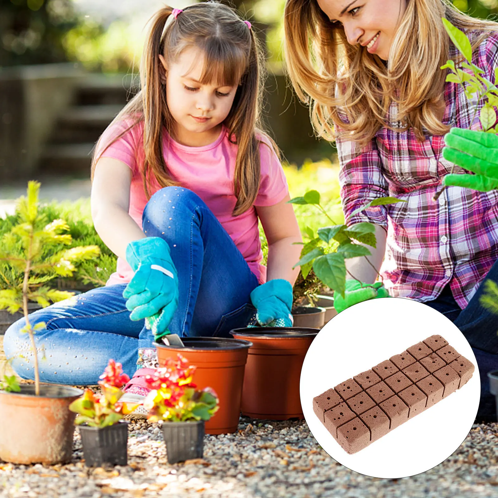 

20 шт., блок для выращивания рассады без почвы, структура мелких клеток, детские садовые принадлежности, квадратный блок, домашнее посадка