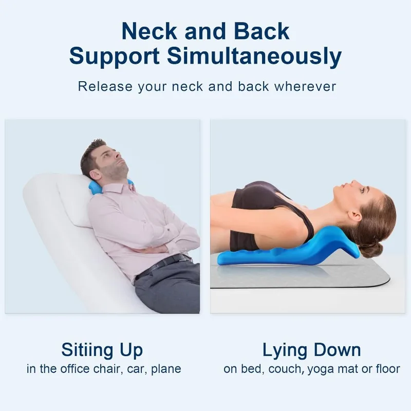 Spine Alignment Chiropractic Pillow Neck Shoulder Relaxer with Cervical Traction Device Neck Stretcher Pain Relief and Cervical