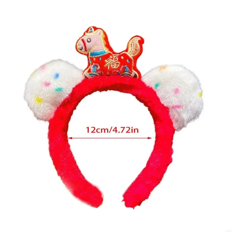 Festival Animal Horse Styes Women Girls Plush Headband New Year Costume Accessories Hair Hoops for Adults Kids Party Headgears