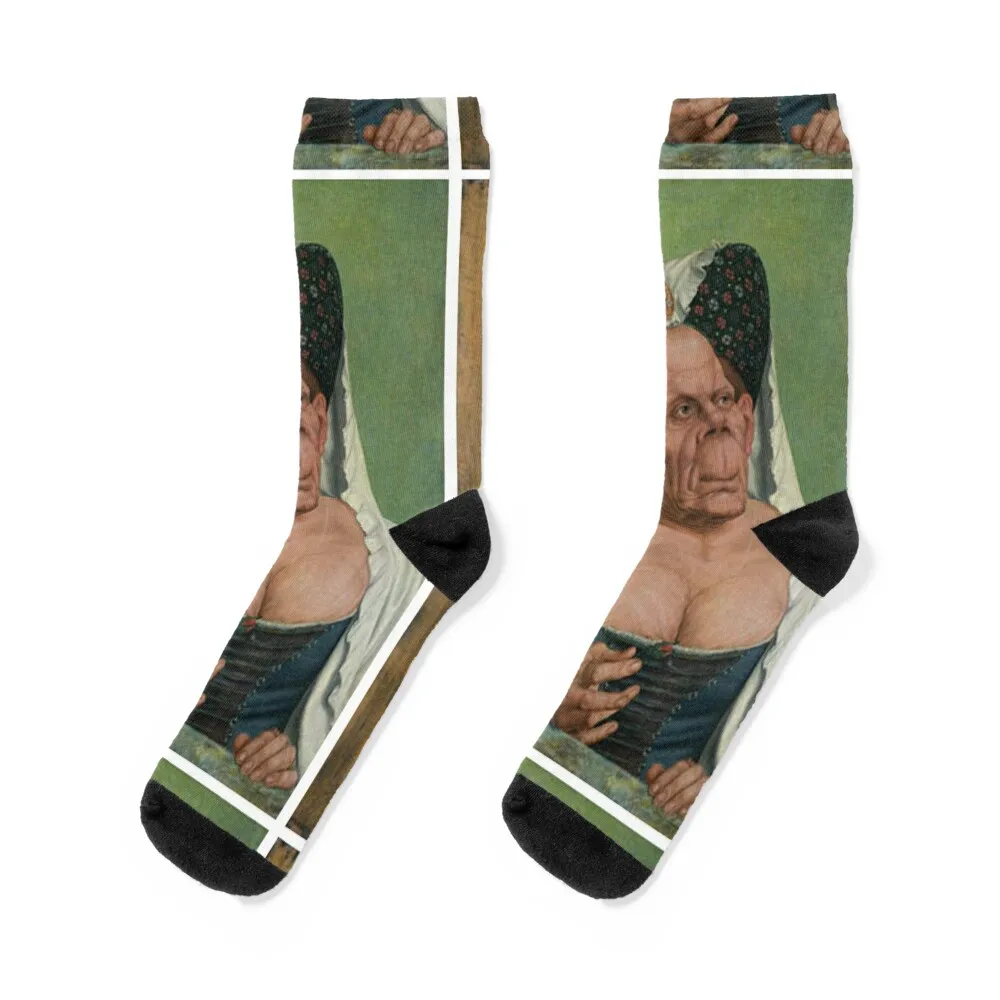 

An Old woman (The ugly dutchess) painting Socks happy Crossfit moving stockings compression Men's Socks Luxury Women's