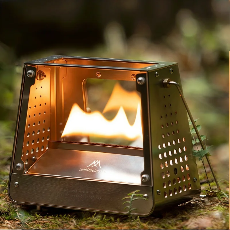 

Мини-печь в фортепиано, портативная нагревательная масляная плита для кемпинга, подвесная ветрозащитная атмосферная костра для заваривания чая и тепла