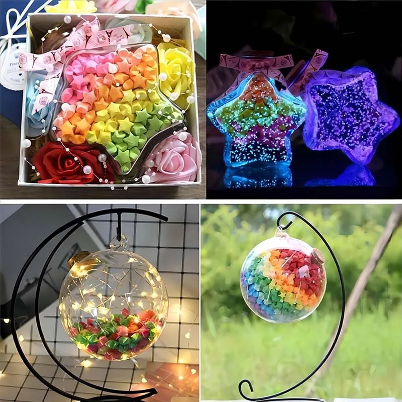 540 Sheets Double Sided Star Folding Strips Rainbow Gradient Origami Paper for Teaching Incentive Supplies Student Rewards TMZ