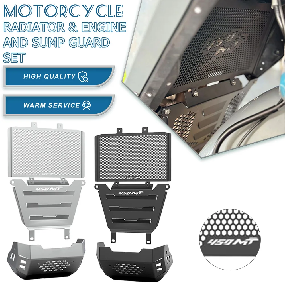 

FOR CFMOTO CF MOTO 450MT 450 MT Ibex 450 2024 2025 2026 Motorcycle Radiator Engine And Sump Guard Cover Set Protective Aluminium