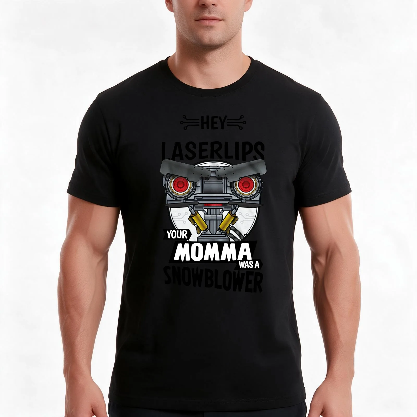 Hey Laser Lips Your Momma was A Snowblower T-Shirt, Summer Casual Cotton Tee, Oversized Streetwear Tops, Vintage Graphic Print