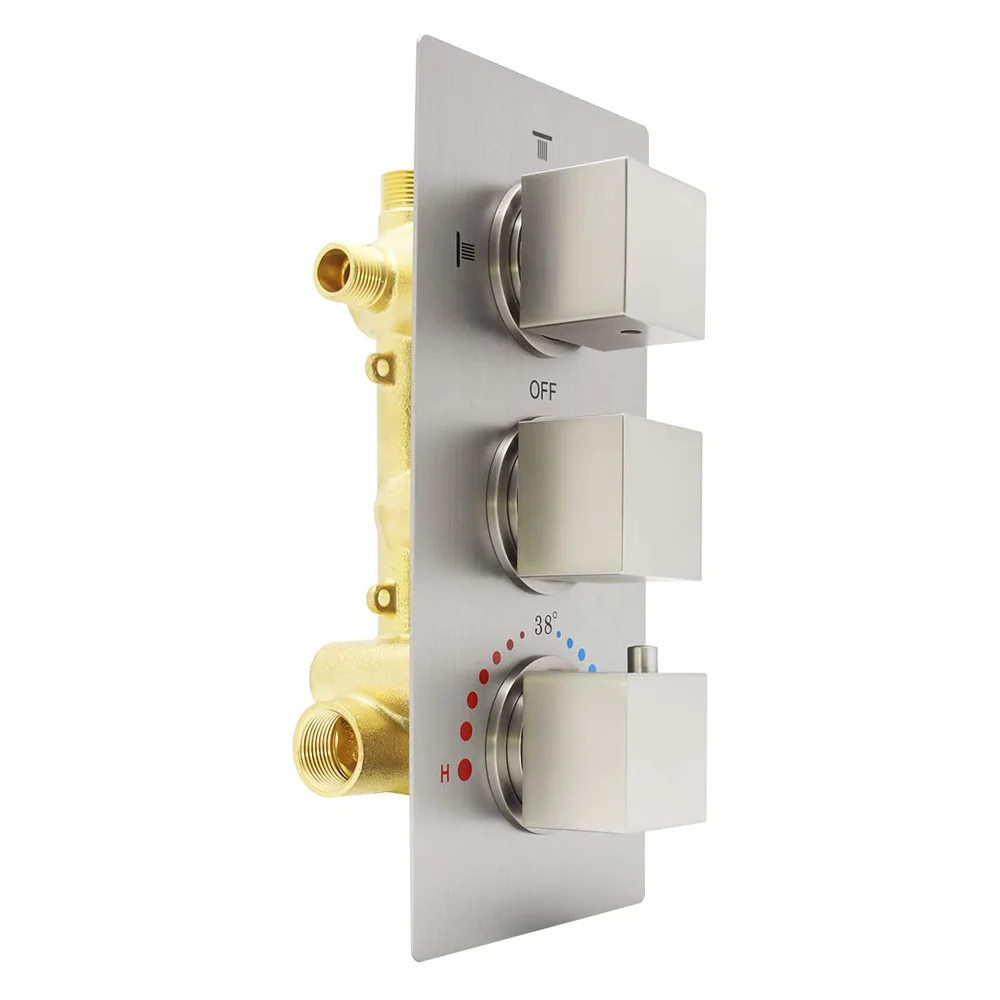 

Thermostatic Shower Valve Replacement Cartridge 3 Way Brass Shower Valve Water Diverter