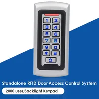 LED Backlight Metal Keypad Wiegand RFID Card Reader 125khz Access Control System Proximity Card Standalone 2000 Users Door Lock 2